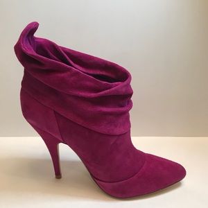 Aldo suede booties (Fuchsia)